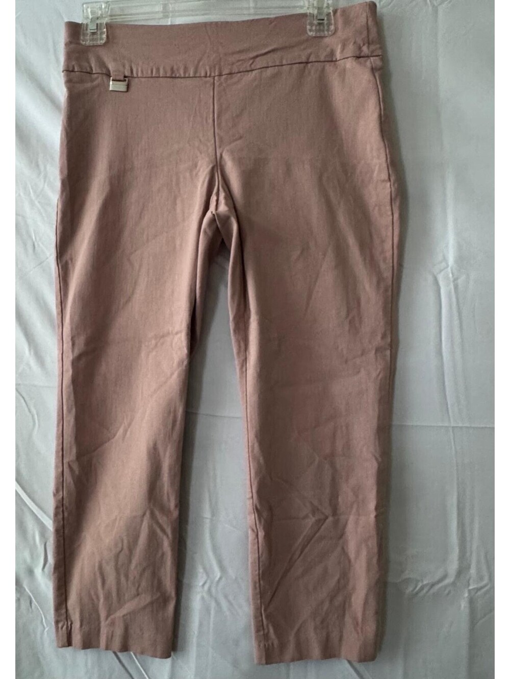 Alfani Pants Womens 4 Mauve Pull On Tab Stretch Cropped Ankle